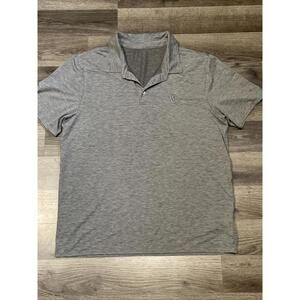 Vuori Knit Twill Polo Shirt Mens L Gray Stretch Performance Soft V1004